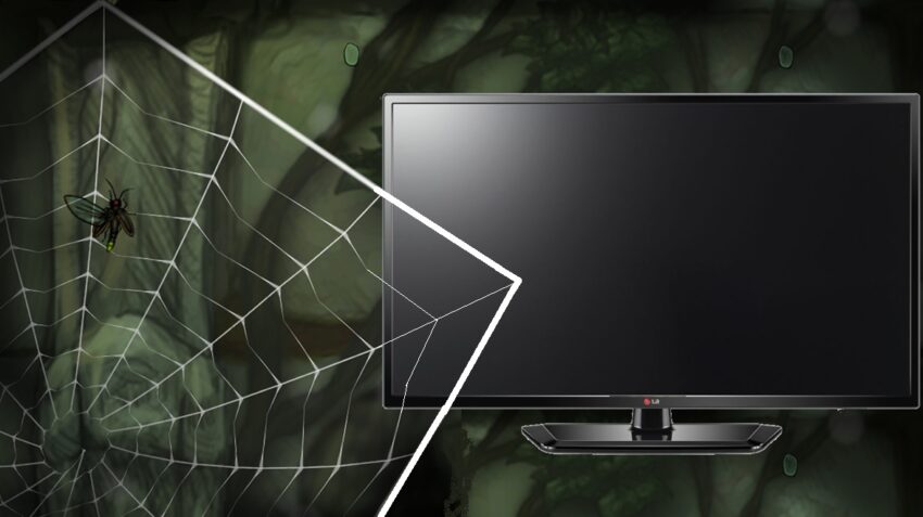 TV with cobweb